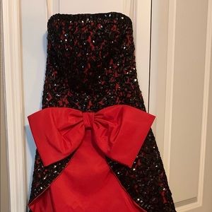 Black and red gown